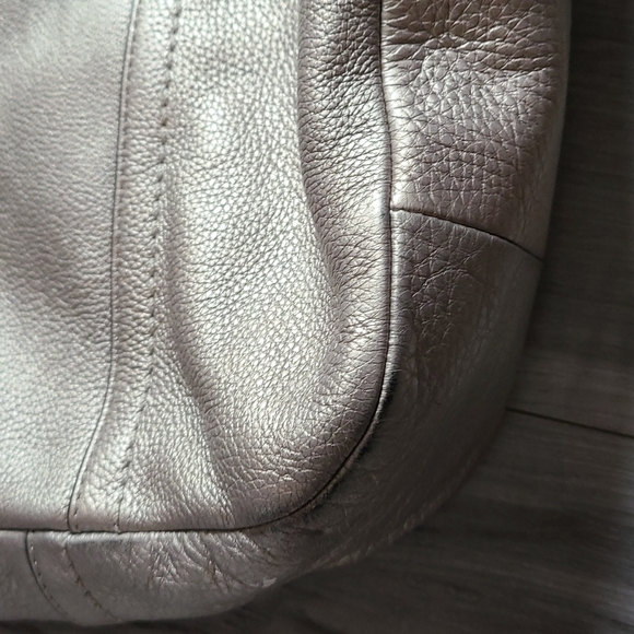 🌟Rare🌟Coach Pewter Color Leather Large Hobo Bag - Picture 7 of 14